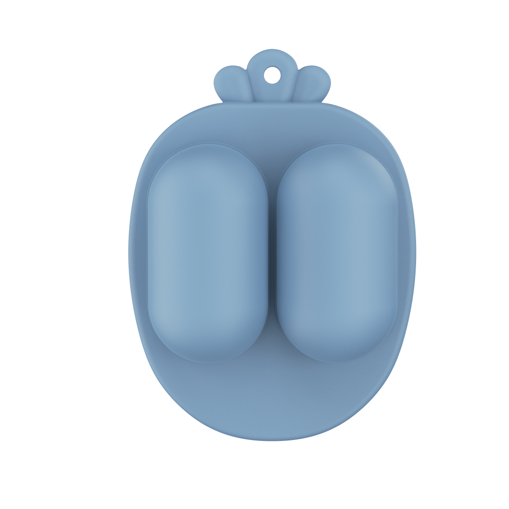 Closed blue breastmilk popsicle molds top view from MAMAMEEPA baby feeding set