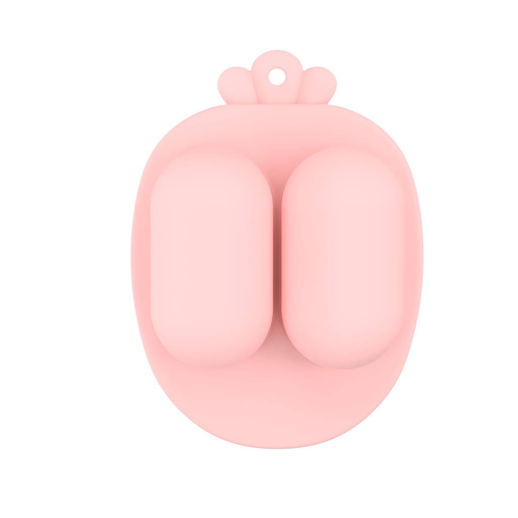 Closed pink breastmilk popsicle molds top view from MAMAMEEPA baby feeding set