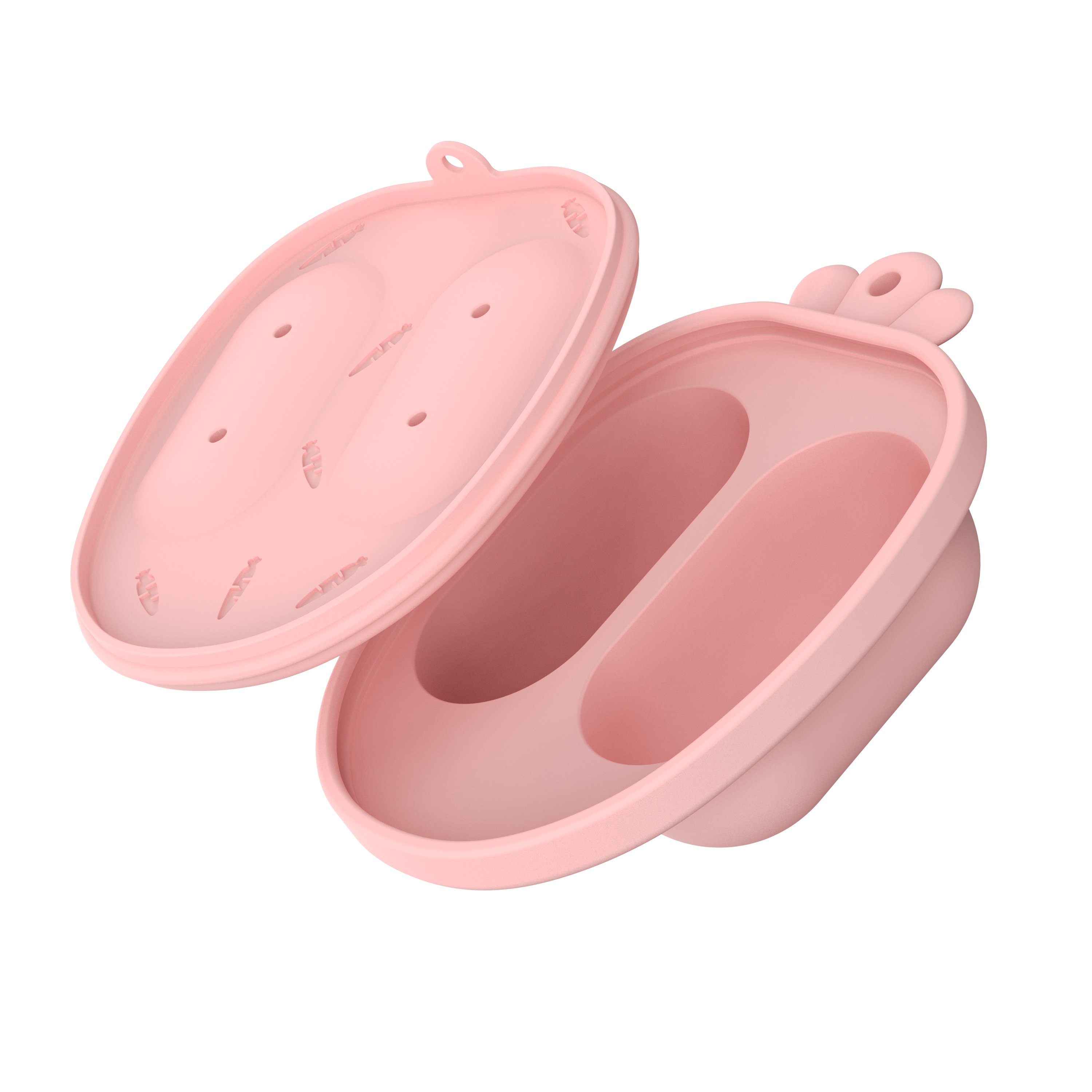 Pink silicone breastmilk popsicle molds from MAMAMEEPA baby fruit feeder set